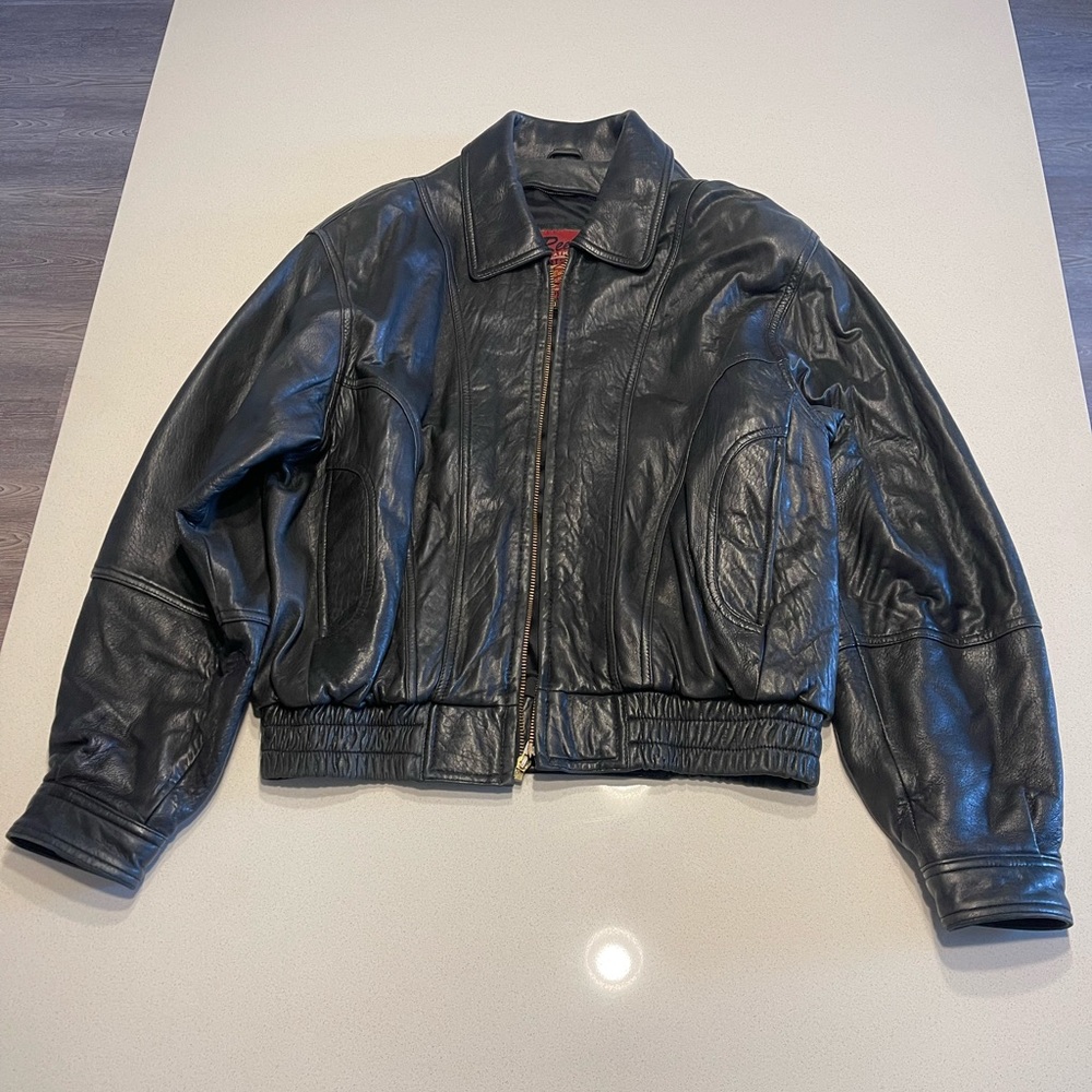 Worn REED Men's All American Bomber Leather Jacket